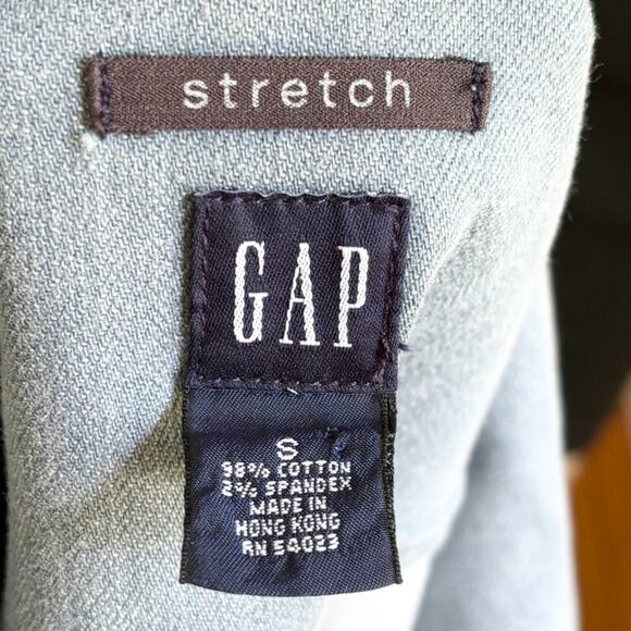 VTG GAP Flap Pocket Western Boho Jean Jacket in Dusty Blue  Y2K RARE  SZ S - Picture 8 of 11